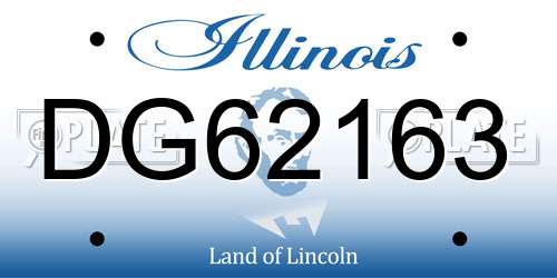 DG62163 Illinois License Plate