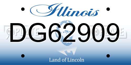 DG62909 Illinois License Plate
