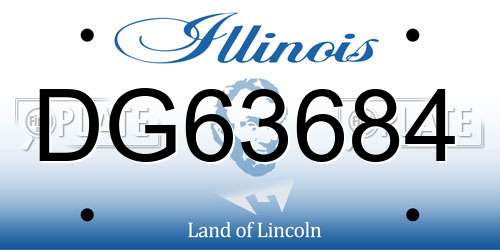 DG63684 Illinois License Plate