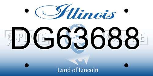 DG63688 Illinois License Plate