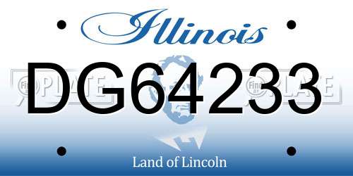 DG64233 Illinois License Plate