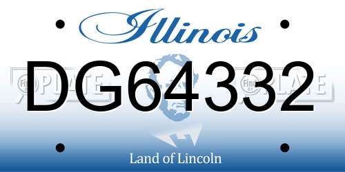 DG64332 Illinois License Plate
