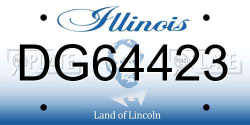 DG64423 Illinois License Plate