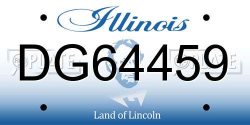 DG64459 Illinois License Plate