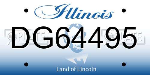 DG64495 Illinois License Plate
