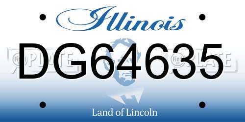 DG64635 Illinois License Plate