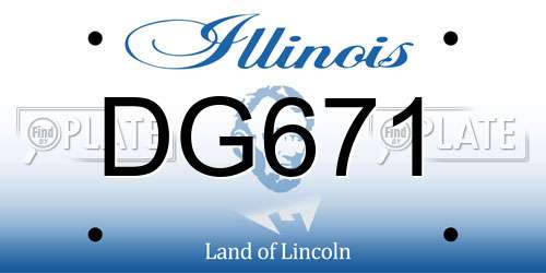 DG671 Illinois License Plate