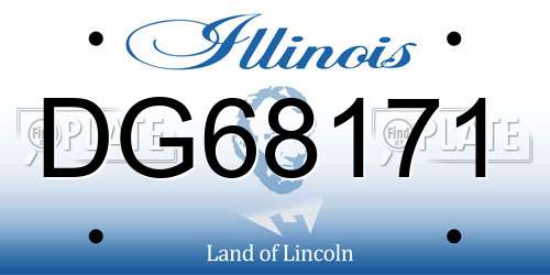 DG68171 Illinois License Plate
