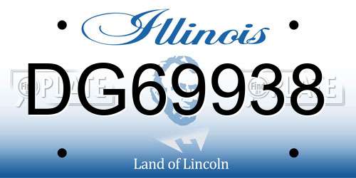 DG69938 Illinois License Plate