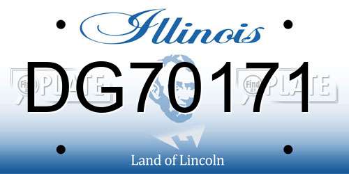 DG70171 Illinois License Plate