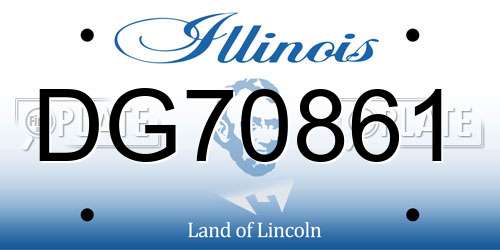 DG70861 Illinois License Plate