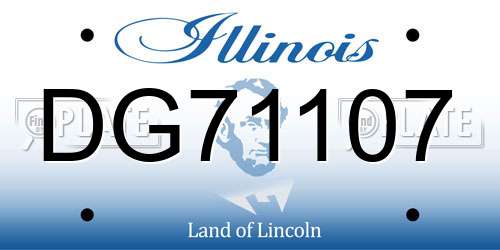 DG71107 Illinois License Plate