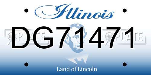 DG71471 Illinois License Plate