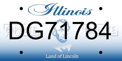 DG71784 Illinois License Plate