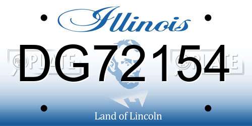 DG72154 Illinois License Plate