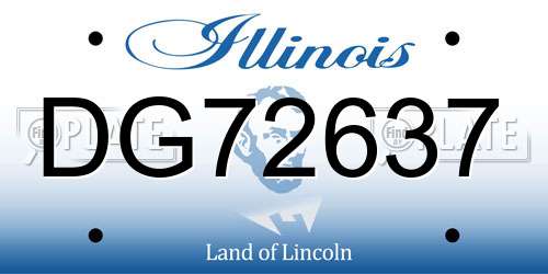 DG72637 Illinois License Plate