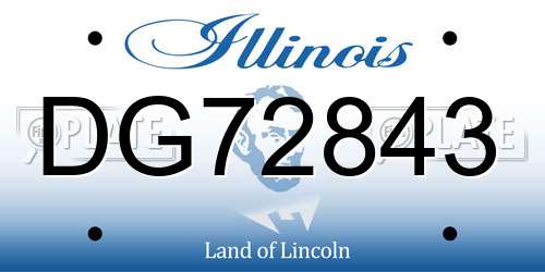 DG72843 Illinois License Plate