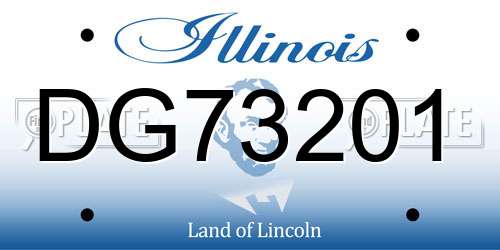 DG73201 Illinois License Plate