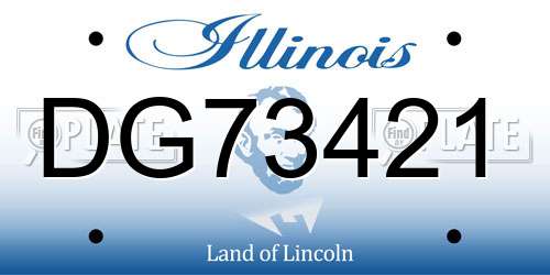 DG73421 Illinois License Plate