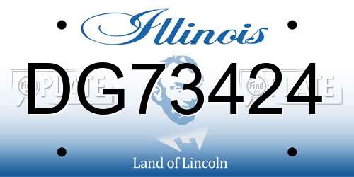 DG73424 Illinois License Plate