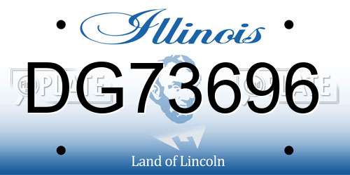 DG73696 Illinois License Plate