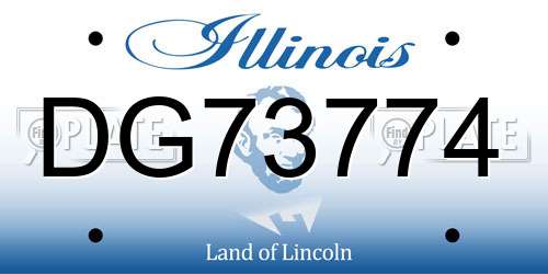 DG73774 Illinois License Plate