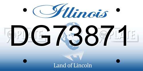 DG73871 Illinois License Plate