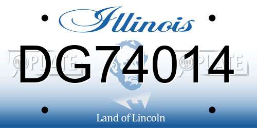 DG74014 Illinois License Plate