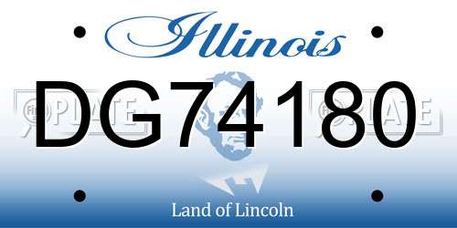 DG74180 Illinois License Plate