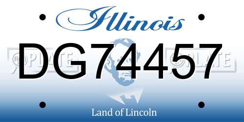 DG74457 Illinois License Plate