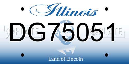 DG75051 Illinois License Plate