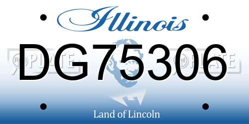 DG75306 Illinois License Plate