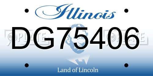 DG75406 Illinois License Plate