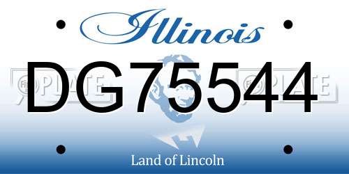 DG75544 Illinois License Plate