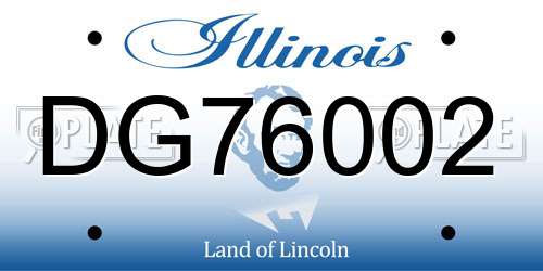 DG76002 Illinois License Plate