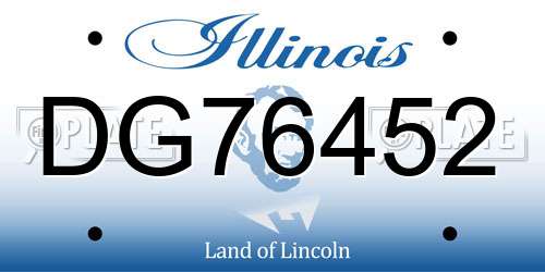 DG76452 Illinois License Plate