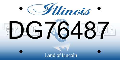 DG76487 Illinois License Plate
