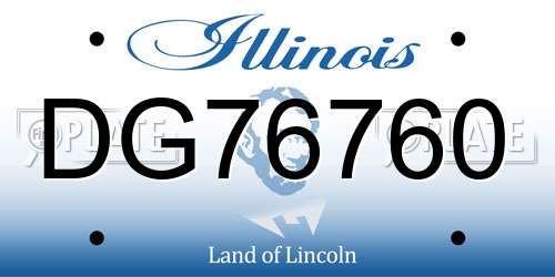 DG76760 Illinois License Plate