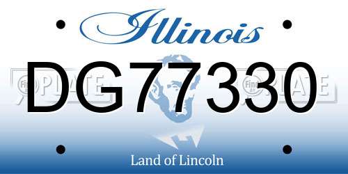 DG77330 Illinois License Plate