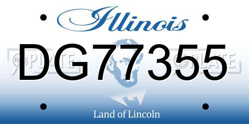 DG77355 Illinois License Plate