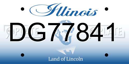 DG77841 Illinois License Plate