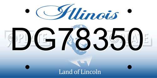DG78350 Illinois License Plate