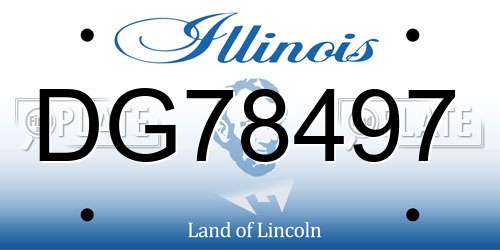 DG78497 Illinois License Plate
