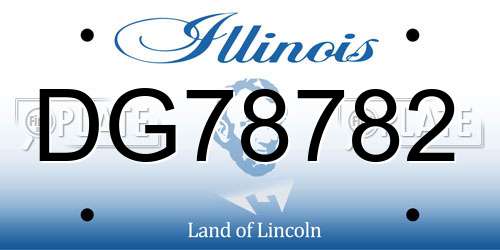 DG78782 Illinois License Plate