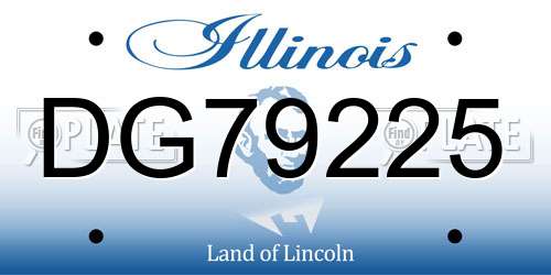 DG79225 Illinois License Plate