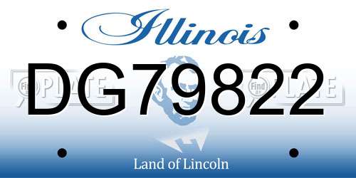 DG79822 Illinois License Plate