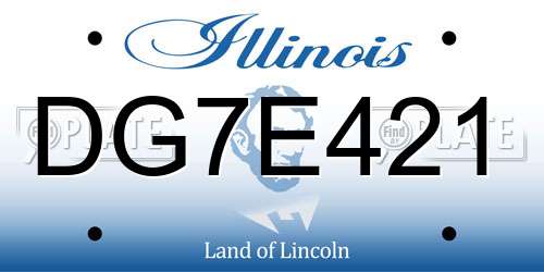 DG7E421 Illinois License Plate