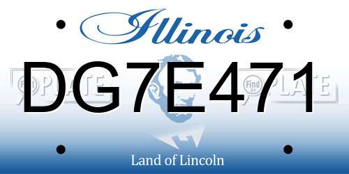 DG7E471 Illinois License Plate