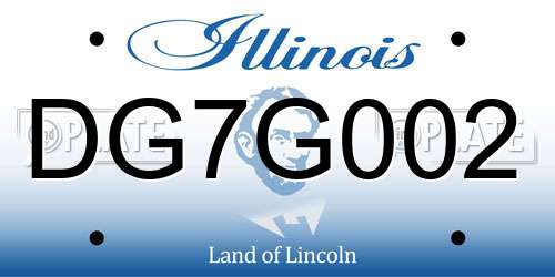 DG7G002 Illinois License Plate