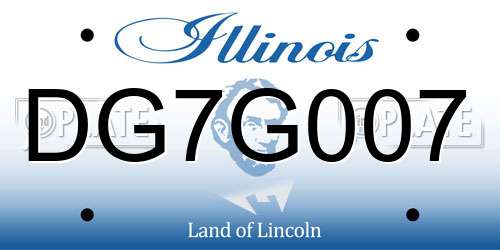 DG7G007 Illinois License Plate